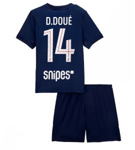 Paris Saint-Germain Desire Doue #14 Jalkapallovaatteet Lasten Kotipeliasu 2025-26 Lyhythihainen (+ Lyhyet housut)